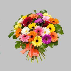 21 Renkli Gerbera Buket